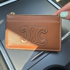 Celine Triomphe card case with zipper